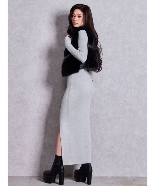 GYDA GG bijou ノースリーブ ロングワンピース GYDA（ジェイダ） ワンピース GG bijou MOLD long sleeveニットロング