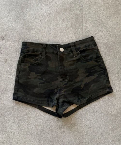 「lilful」 デニムショートパンツ S グリーン レディース_画像5