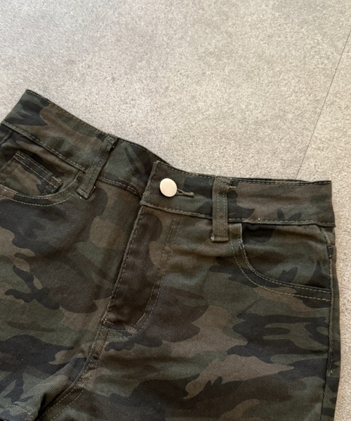 「lilful」 デニムショートパンツ S グリーン レディース_画像7