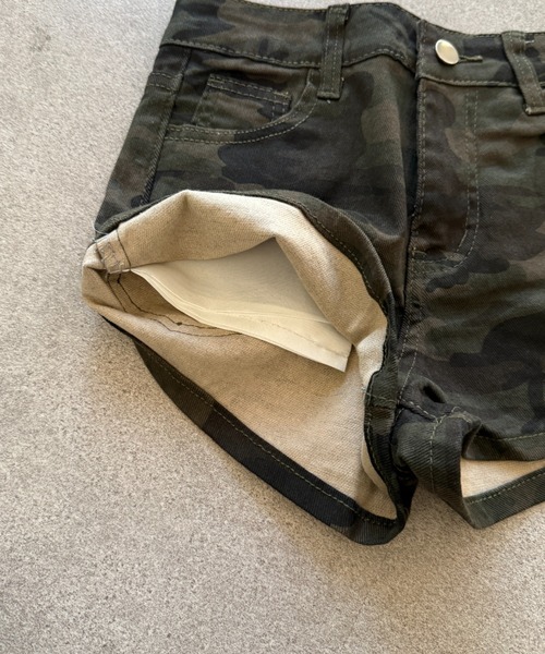 「lilful」 デニムショートパンツ S グリーン レディース_画像8