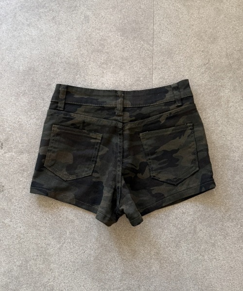 「lilful」 デニムショートパンツ S グリーン レディース_画像9