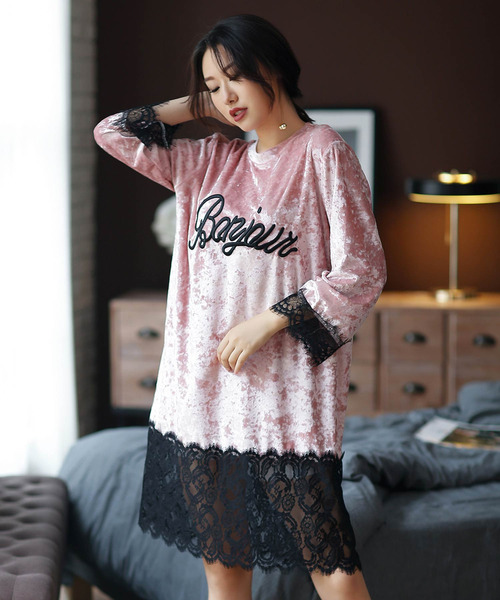 ベロア レース ワンピースルームウェア Zozotown Yahoo 店 通販 Yahoo ショッピング