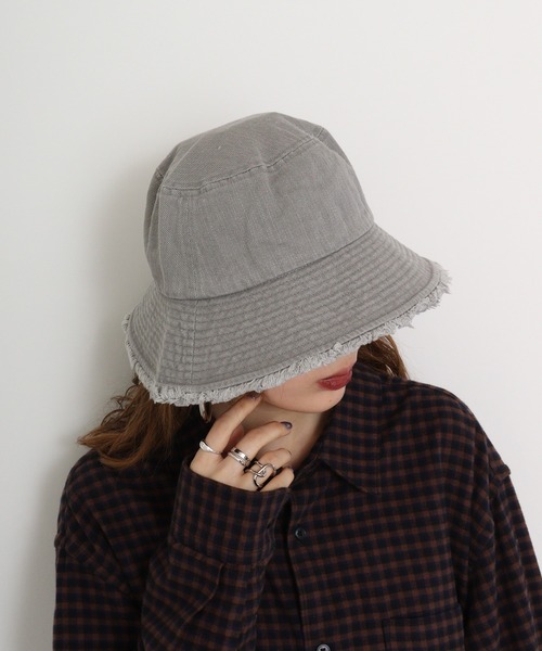 ritsu デニム風フリルバケットハット Sense of Grace 帽子 ハット DENIM FRINGE BK HAT デニム