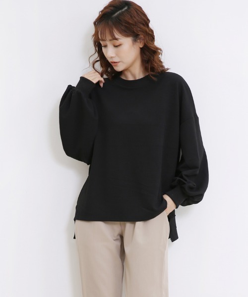 トレーナー スウェット ラウンドネックバルーンスリーブスウェット