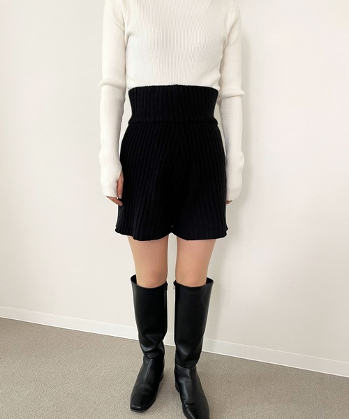 パンツ ワイドリブニット ショートパンツ レディース : ZOZOTOWN