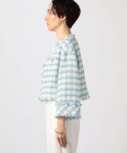 NOLLEY'S 24SS ノーカラージャケット ツイード風　38 NOLLEY'S（ノーリーズ） ジャケット ノーカラージャケット バスケット