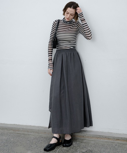 coyseio スカートDOUBLE SHIRRING SKIRT GREY 【公式通販】