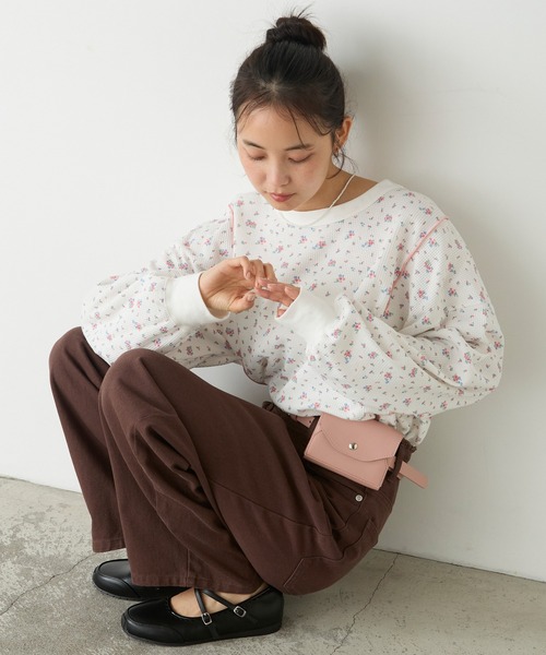 forksy.（フォルクシー） tシャツ 「forksy.」小花柄ワッフルメロー