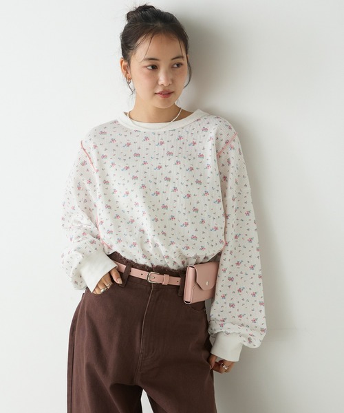 forksy.（フォルクシー） tシャツ 「forksy.」小花柄ワッフルメロー