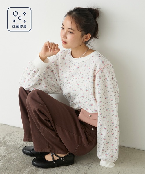 forksy.（フォルクシー） tシャツ 「forksy.」小花柄ワッフルメロー