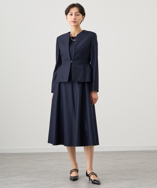 ANAYI ジャケット ノーカラージャケット 「セットアップ対応商品