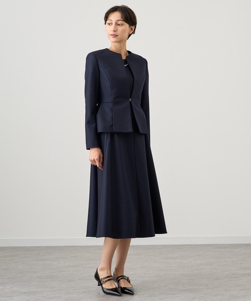 【未使用タグ付き】ANAYI ノーカラージャケット ペプラム ブラック ANAYI ジャケット ノーカラージャケット 「セットアップ対応商品