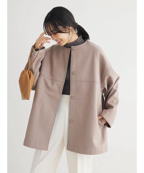 Green Parks（グリーンパークス） コート アウター 洗えるノーカラー