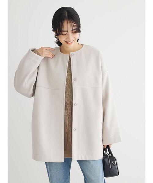 Green Parks（グリーンパークス） コート アウター 洗えるノーカラー