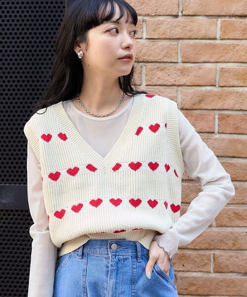 FREAK'S STORE ニット セーター ラインハート ノースリーブ