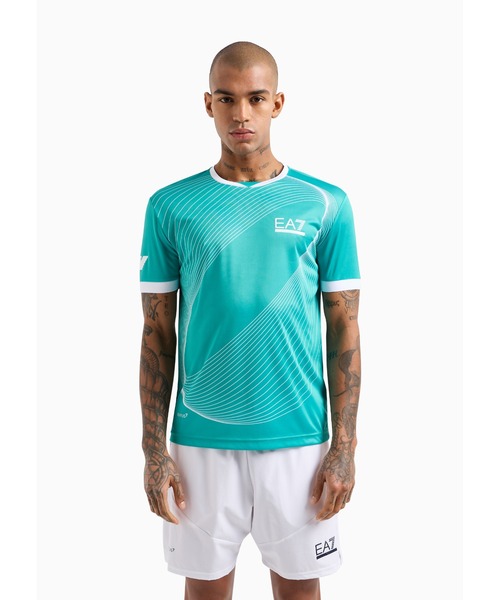 tシャツ 「エンポリオ アルマーニ EA7」Tennis Pro クルーネックTシャツ VENTUS7テクニカルファブリック レディース EA7 tシャツ 「エンポリオ アルマーニ EA7」Tennis Pro クルー