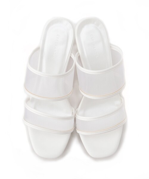 サンダル・ミュール TRENZADO SANDALS ESPERANZA サンダル ダブルベルトラメ厚底ミュールサンダル 24SS