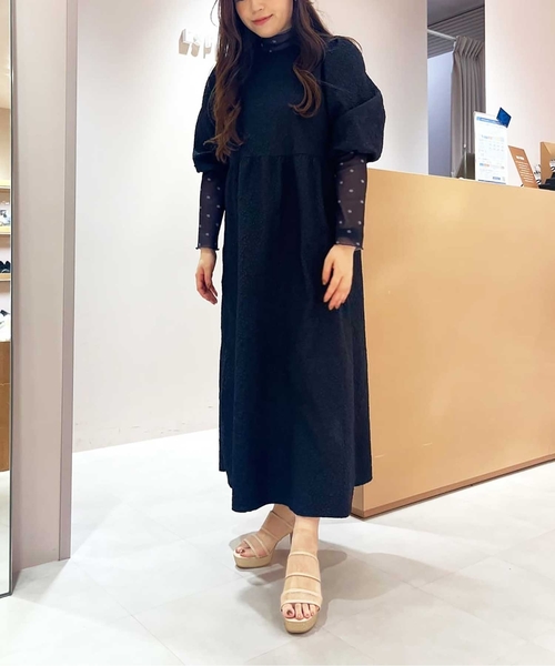 ESPERANZA サンダル ダブルベルトラメ厚底ミュールサンダル 24SS