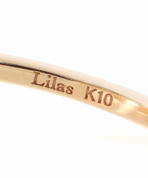 Lilas 指輪 リング 2ラインダイヤスリットリング K10 レディース 