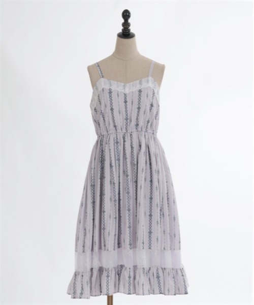 axes femme POETIQUE ワンピース レースアップリボンキャミ