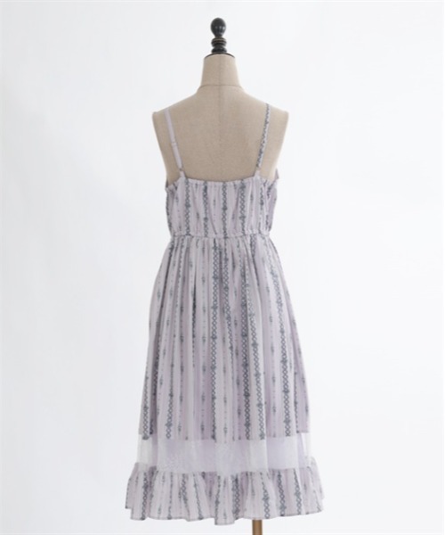 axes femme POETIQUE ワンピース レースアップリボンキャミ