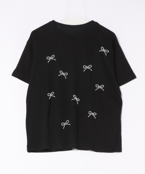 tシャツ 袖パールリボントップス レディース COEL tシャツ 袖パールリボントップス レディース : ZOZOTOWN