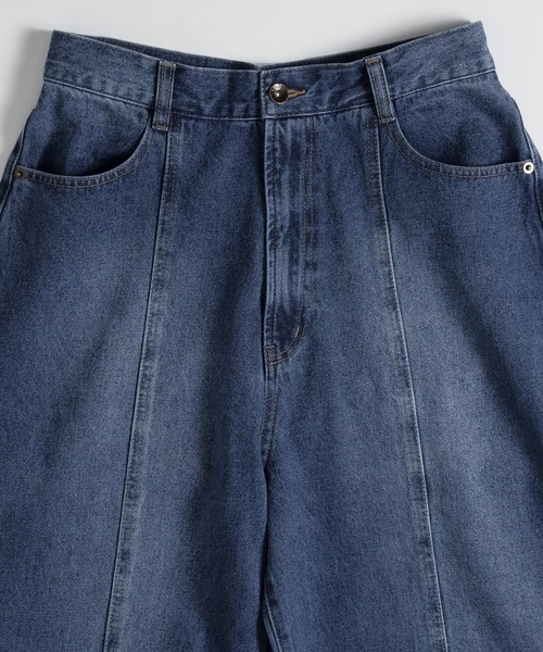 【新品未使用タグ付き】センターシームデニムパンツ MUHET ジーンズ センターシームデニムパンツ メンズ レディース