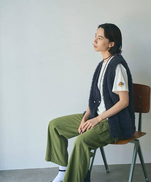 ベスト ジレ フェザーヤーンベスト レディース coen ベスト ジレ フェザーヤーンニットベスト レディース