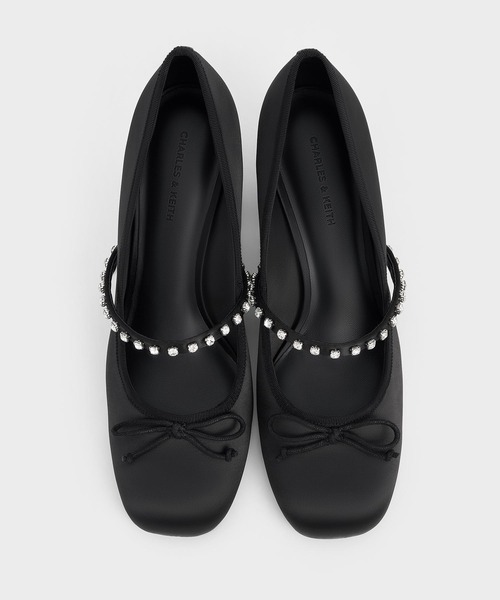 PECHINCHAR  ペシンシャ　パンプス　ラメ　サテン　37 CHARLES ＆ KEITH パンプス サテン ジェムエンベリッシュドボウ