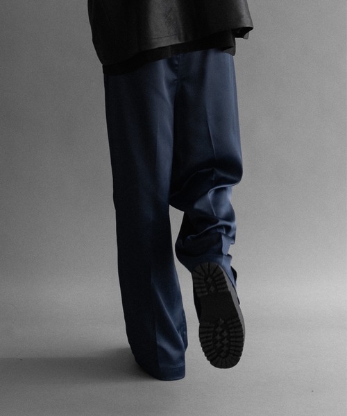PHILTHEORY スラックス 2 tuck satin snap slacks/2タックサテン
