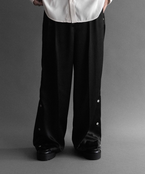 PHILTHEORY スラックス 2 tuck satin snap slacks/2タックサテン