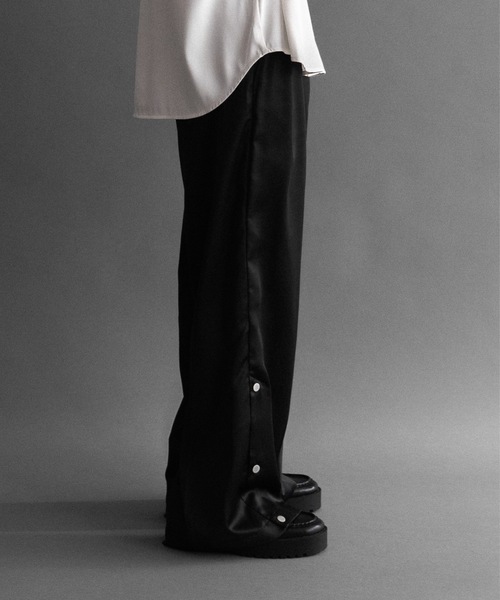 PHILTHEORY スラックス 2 tuck satin snap slacks/2タックサテン