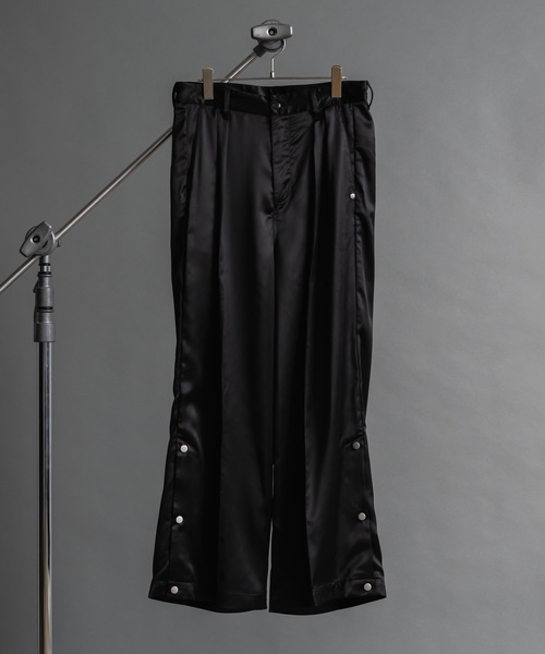 PHILTHEORY スラックス 2 tuck satin snap slacks/2タックサテン