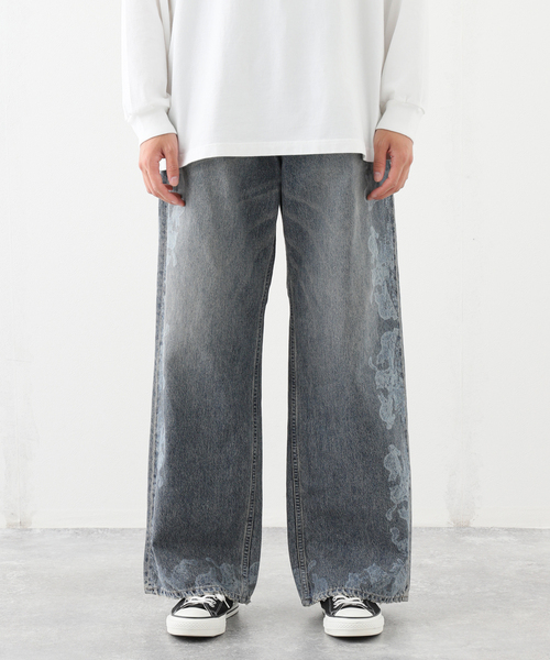 パンツ DAIRIKU CatPrinted Wide Denim pants DAIRIKU CatPrinted Wide Denim pants