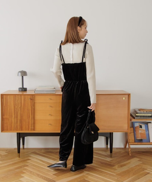 flower オールインワン 2wayベロアロンパース レディース : ZOZOTOWN