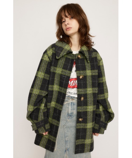 未使用 今季 9万 セオリー LUXE ND CHECK チェックコート M SLY（スライ） コート アウター OVER MIDI CHECK COAT オーバー ミディ