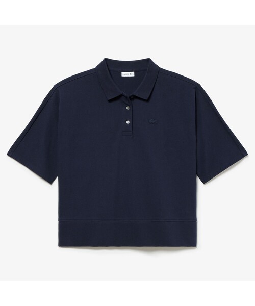 [LACOSTE] рубашка-поло с коротким рукавом 34 темно-синий женский 