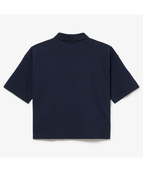 [LACOSTE] рубашка-поло с коротким рукавом 34 темно-синий женский 