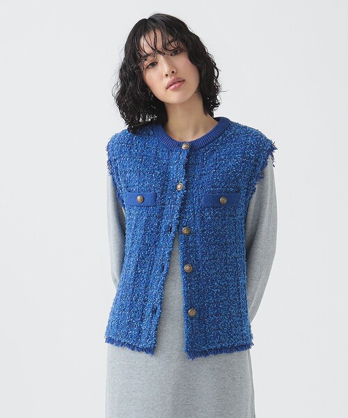 B：MING by BEAMS ベスト ジレ ツイード ニット 25SS レディース