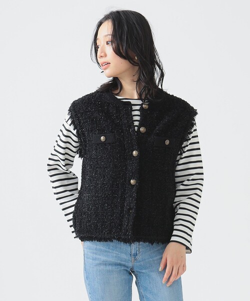 B：MING by BEAMS ベスト ジレ ツイード ニット 25SS レディース