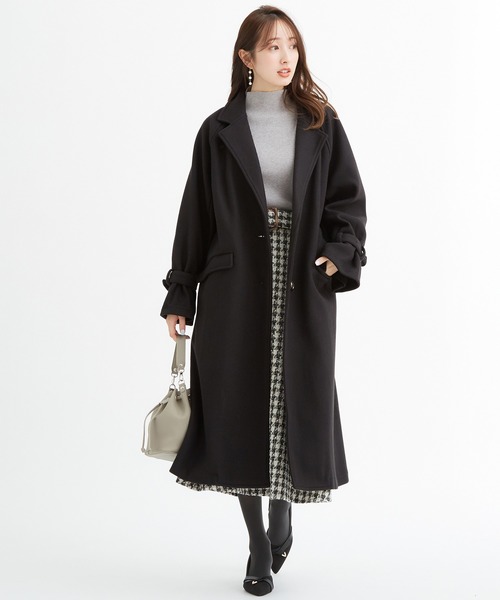 「alotta」 チェスターコート LL ブルーグレー レディース_画像7