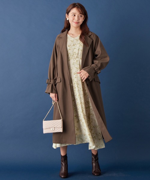 「alotta」 チェスターコート LL ブルーグレー レディース_画像8