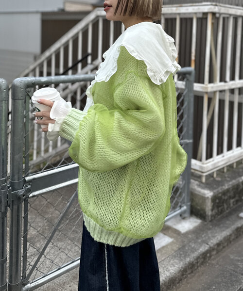 カーディガン ROSE SHEER KNIT カーディガン レディース 楽天市場】【8/11まで5％OFFクーポン】SHEENA レースアクセント