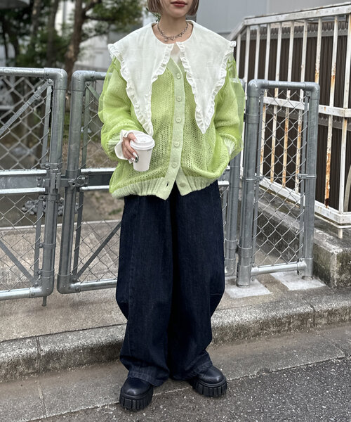 カーディガン Luxe tulle cardigan  リュクスチュールカーディガン レディース Muel Chic カーディガン Luxe tulle cardigan リュクスチュール