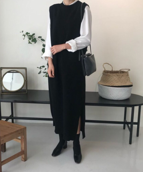「emi+」 ニットワンピース FREE ブラック レディース_画像3