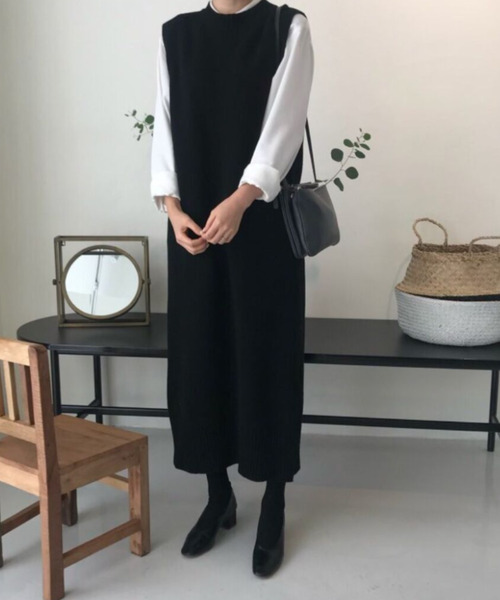 「emi+」 ニットワンピース FREE ブラック レディース_画像9