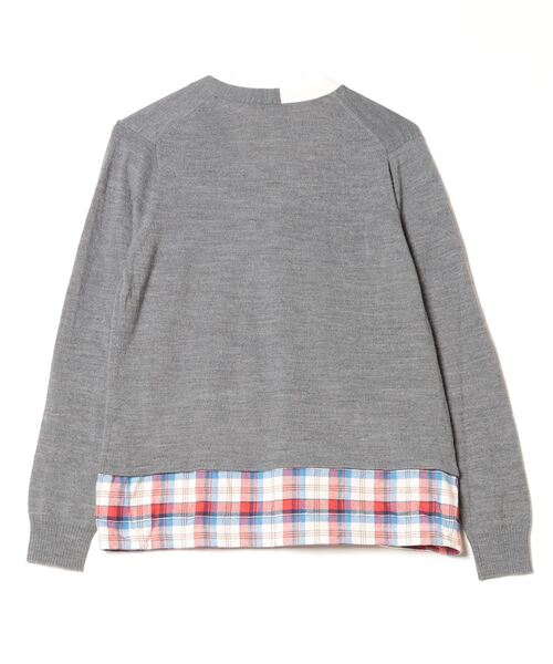 「FRAPBOIS half」 チェック柄ニットカーディガン 1 グレー メンズ_画像2