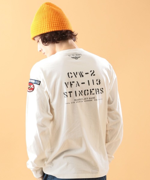 tシャツ NAVAL PATCH LONG SLEEVE T-SHIRT / ネイバル パッチ 長袖Tシャツ / AVIREX / アヴィレックス メンズ レディース