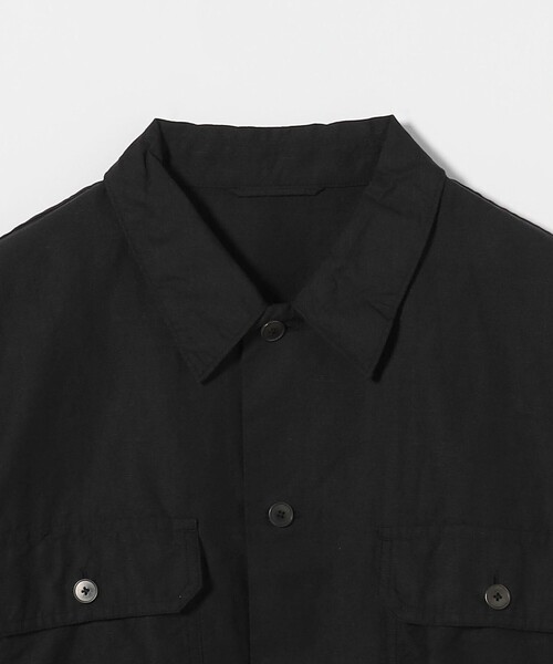 UNITED ARROWS シャツ ブラック ユーティリティ オーバーシャツ