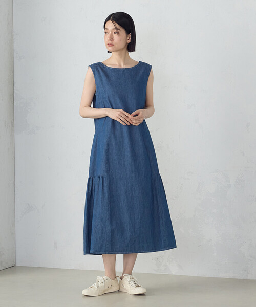 ワンピース デイリーリラックス ノースリーブワンピース デニム